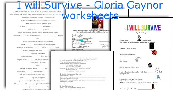 I will Survive - Gloria Gaynor worksheets