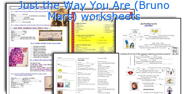 Just the Way You Are (Bruno Mars) worksheets