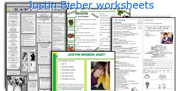 Justin Bieber worksheets