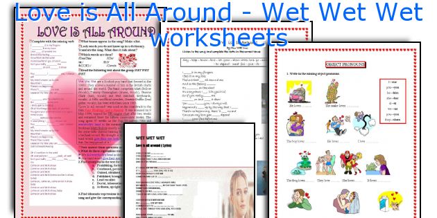 Love is All Around - Wet Wet Wet worksheets