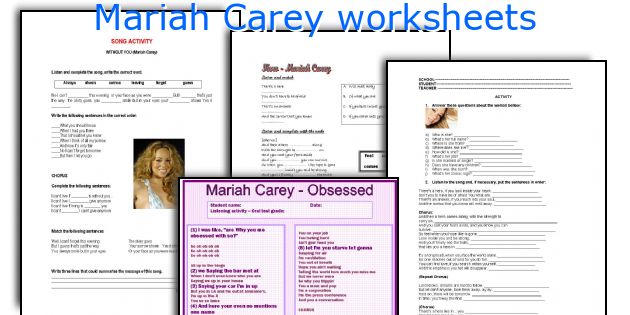 Mariah Carey worksheets