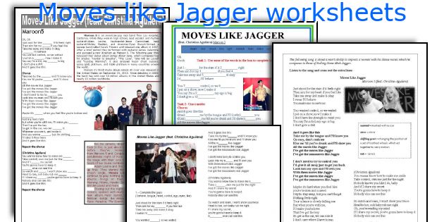 Moves like Jagger worksheets