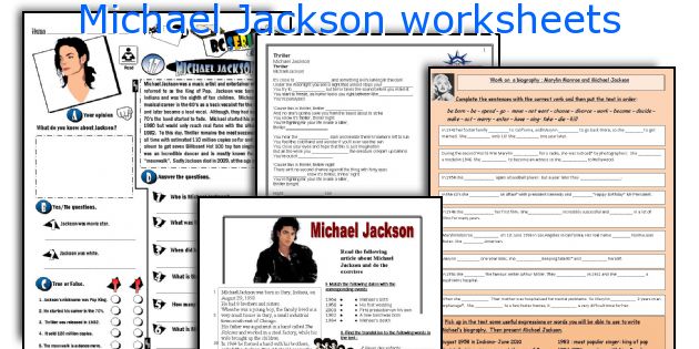 Michael Jackson worksheets