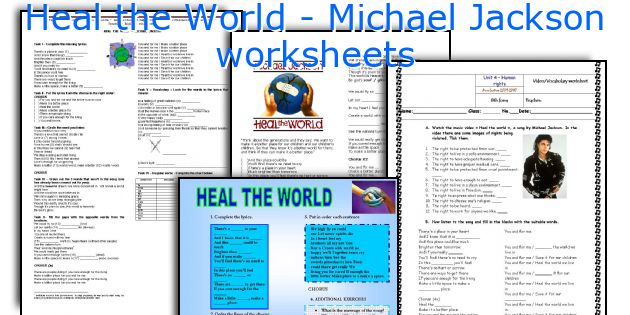 Heal the World - Michael Jackson worksheets