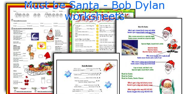 Must be Santa - Bob Dylan worksheets