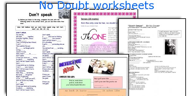 No Doubt worksheets