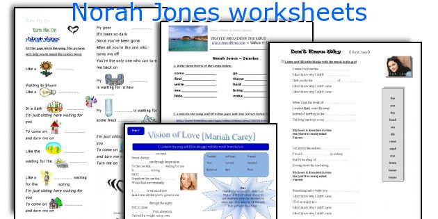 Norah Jones worksheets