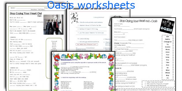 Oasis worksheets