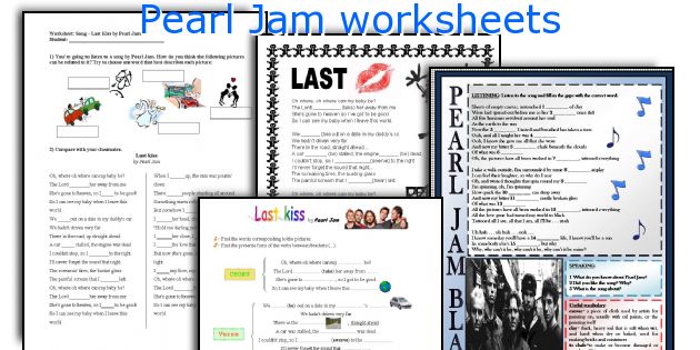 Pearl Jam worksheets