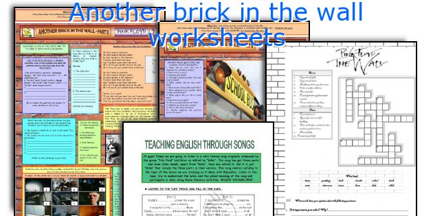 Another brick in the wall worksheets
