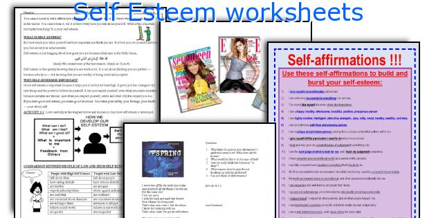 Self Esteem worksheets