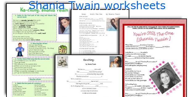 Shania Twain worksheets