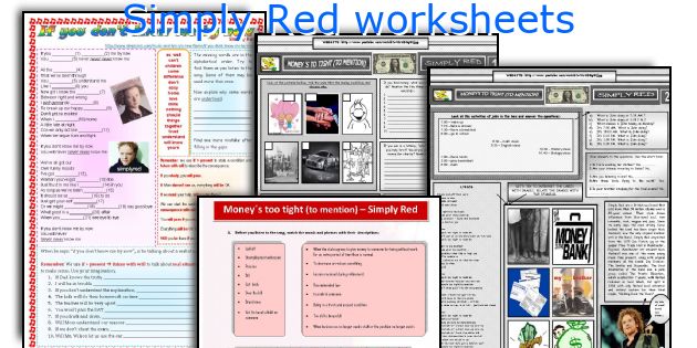 Simply Red worksheets