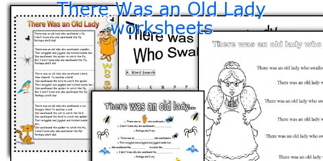 There Was an Old Lady worksheets