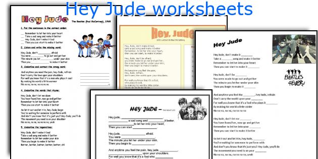 Hey Jude worksheets