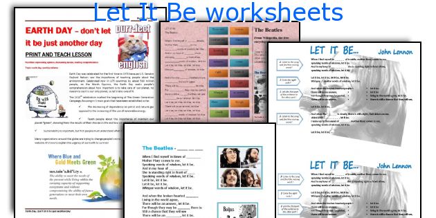 Let It Be worksheets