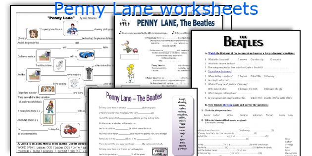 Penny Lane worksheets