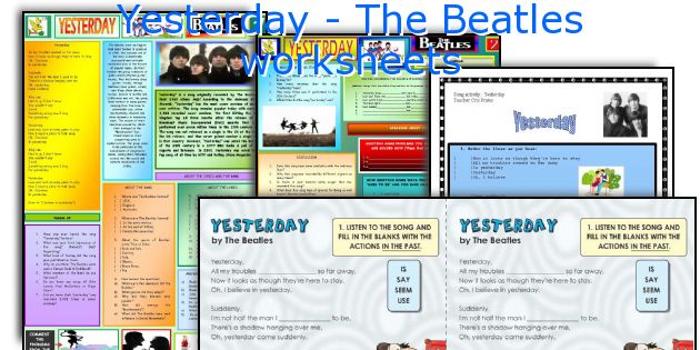 Yesterday - The Beatles worksheets