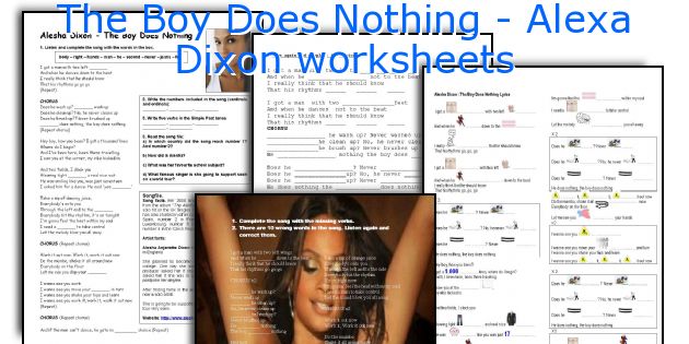 The Boy Does Nothing - Alexa Dixon worksheets