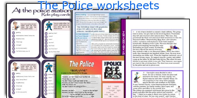 The Police worksheets