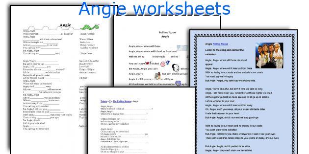Angie worksheets