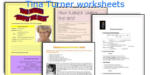 Tina Turner worksheets