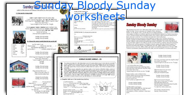 Sunday Bloody Sunday worksheets