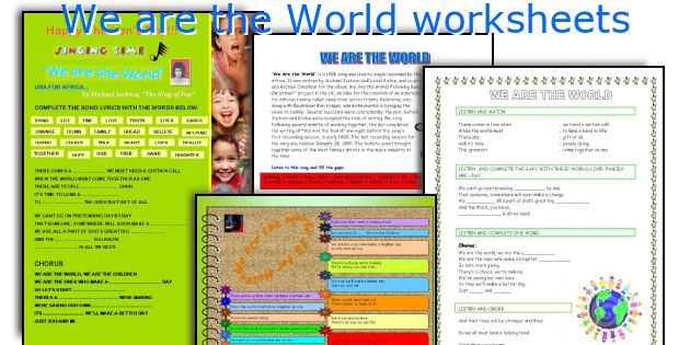 We are the World worksheets