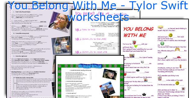 You Belong With Me - Tylor Swift worksheets