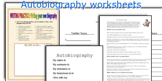 Autobiography worksheets