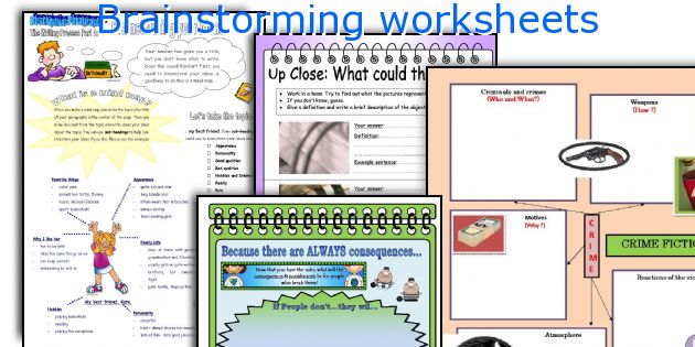 Brainstorming worksheets