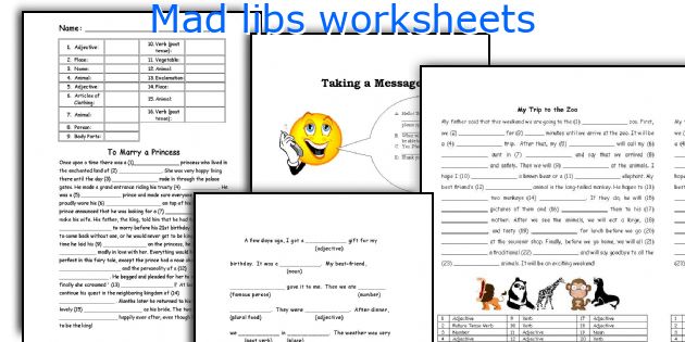 Mad libs worksheets