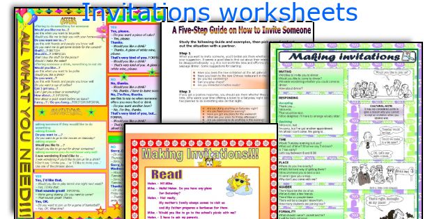 Invitations worksheets