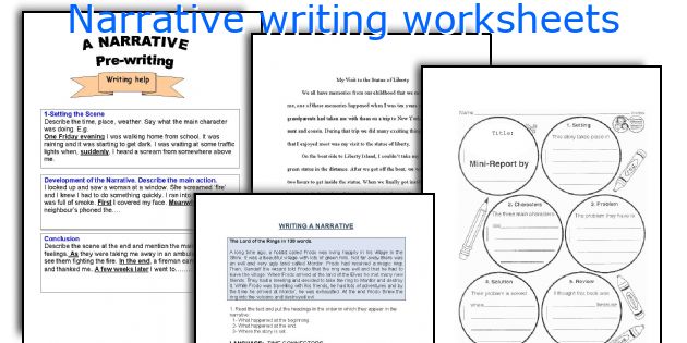 Narrative writing worksheets