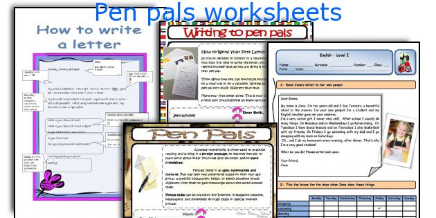 Pen pals worksheets