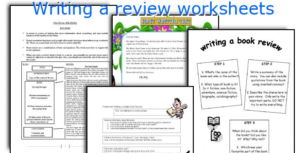 Writing a review worksheets