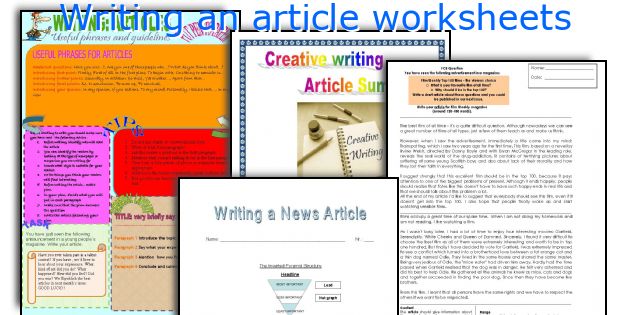 Writing an article worksheets