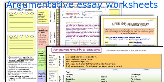 Argumentative Essay Worksheets