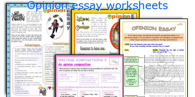 Opinion essay worksheets