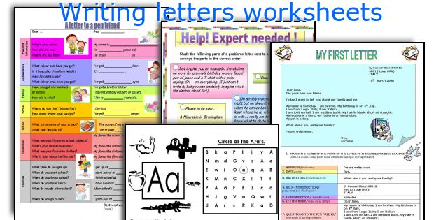 Writing letters worksheets