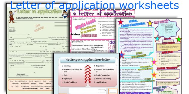 Letter of application worksheets