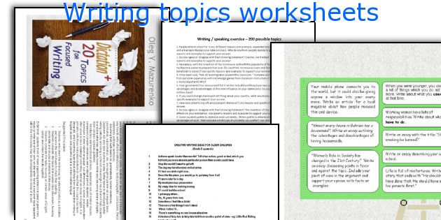 Writing topics worksheets